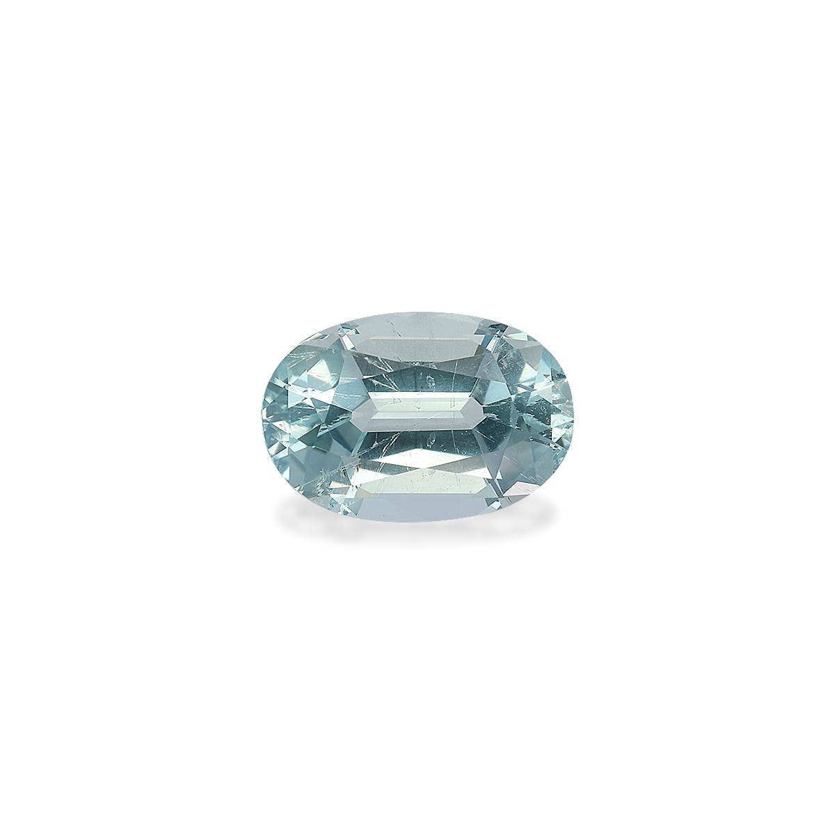 Aquamarine Oval Fine Step Cut Sky Blue