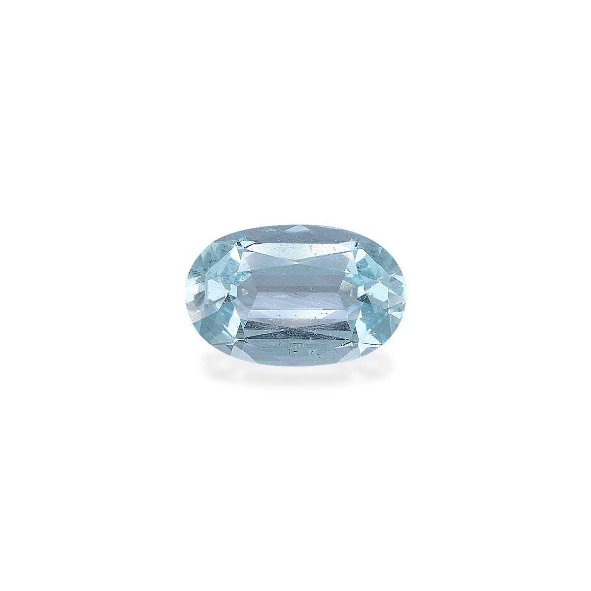 Aquamarine Oval Fine Step Cut Baby Blue