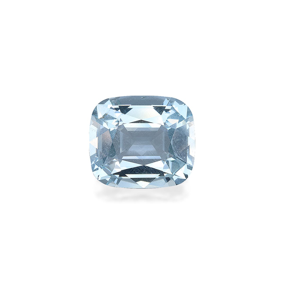 Aquamarine Cushion Fine Step Cut Baby Blue