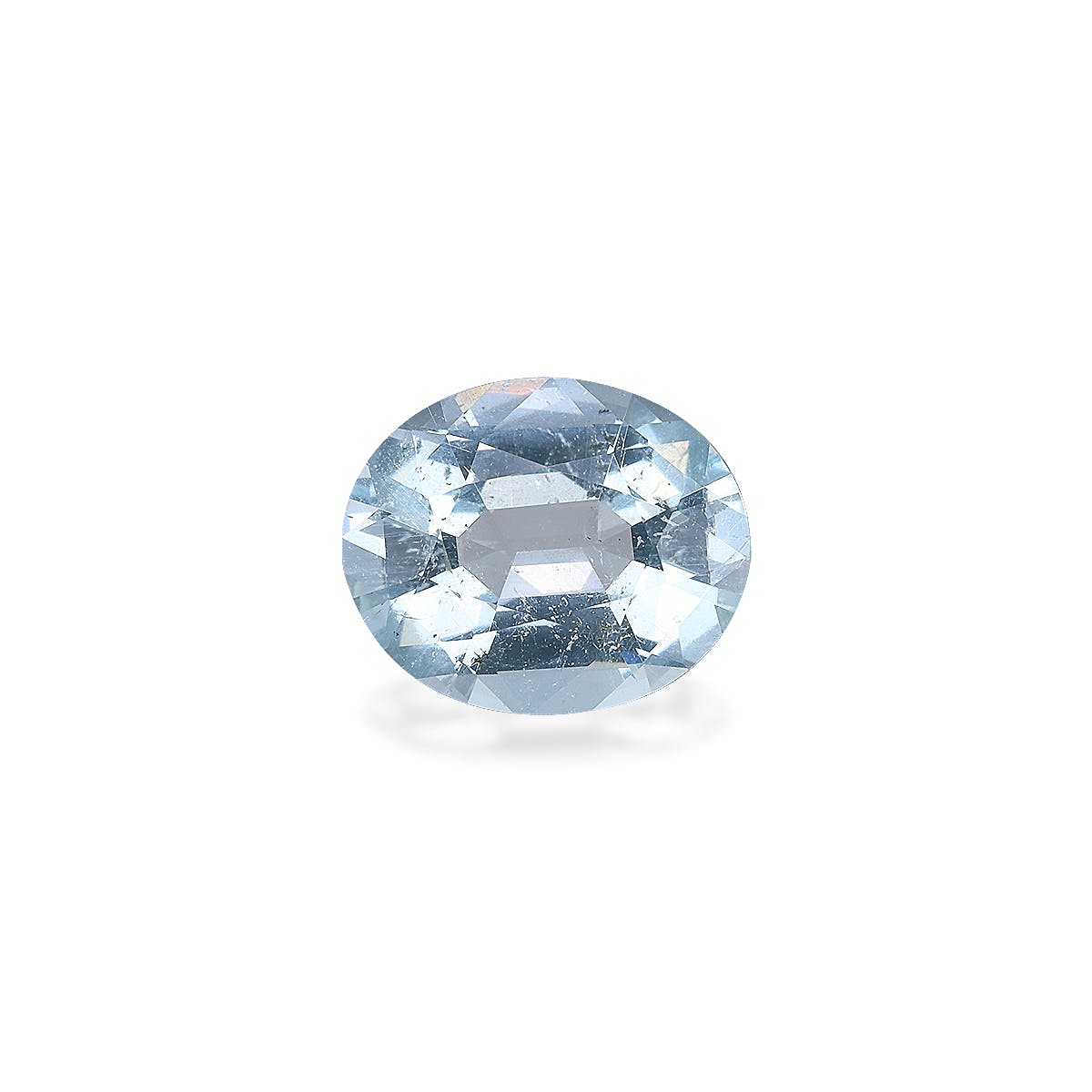 Aquamarine Oval Fine Step Cut Baby Blue