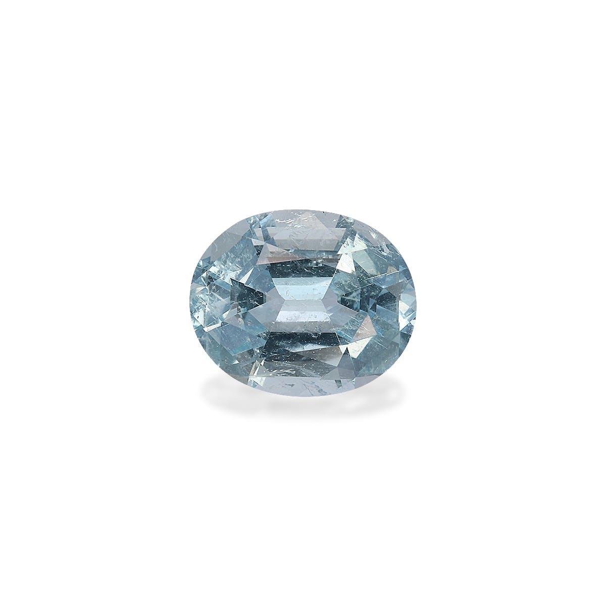 Aquamarine Oval Fine Step Cut Baby Blue