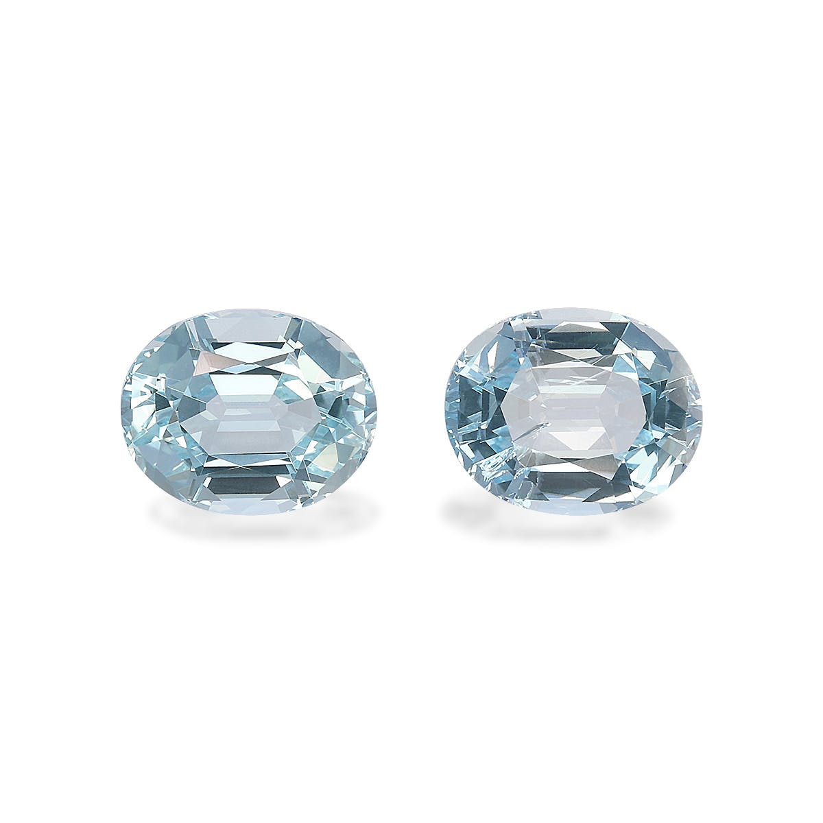 Aquamarine Oval Fine Step Cut Baby Blue