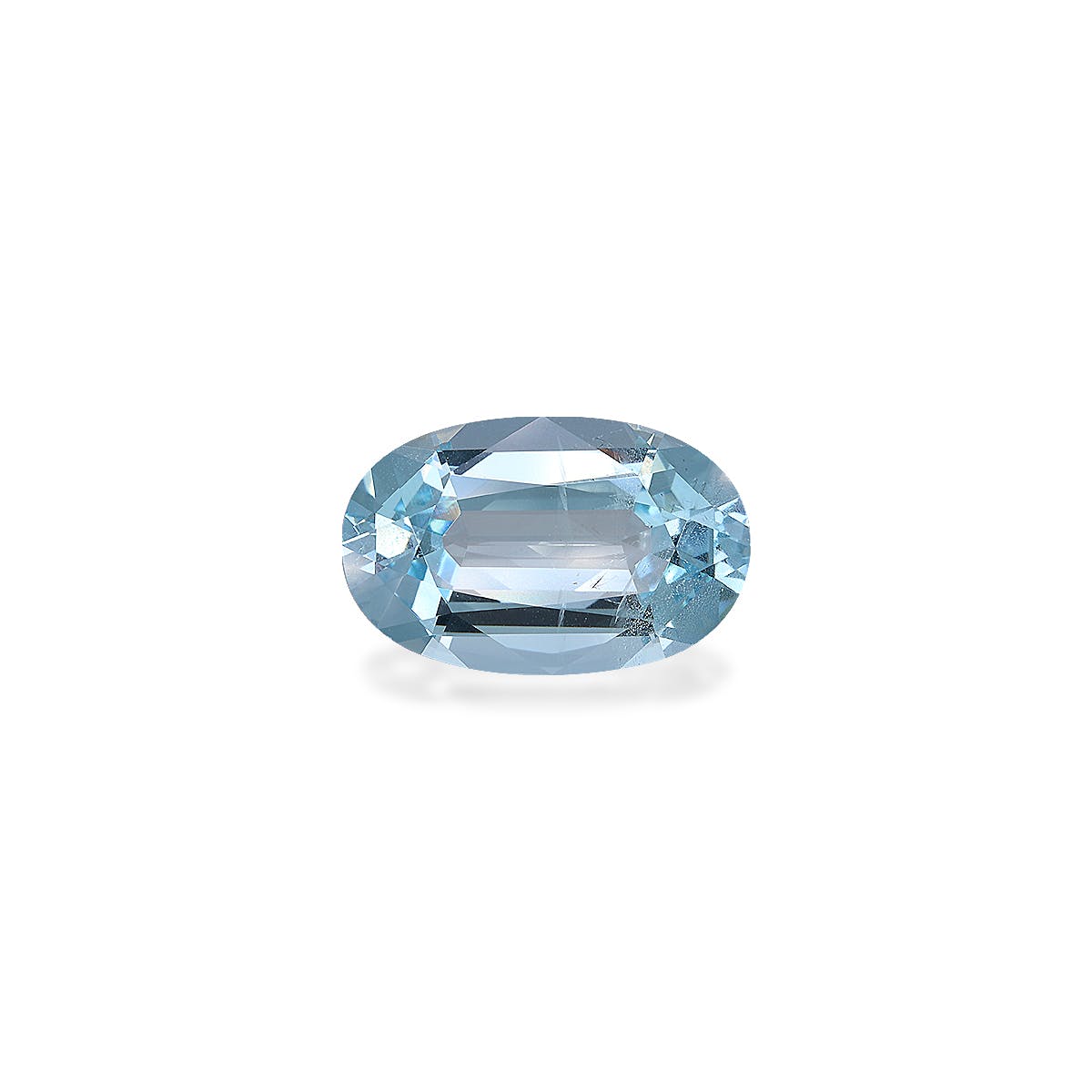 Aquamarine Oval Fine Step Cut Baby Blue