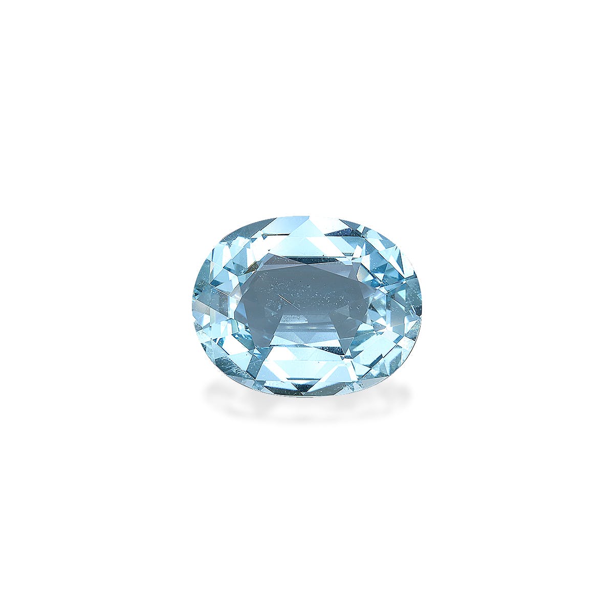 Aquamarine Oval Fine Step Cut Baby Blue