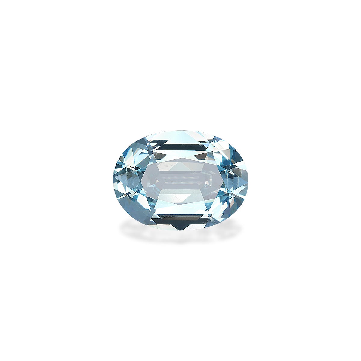 Aquamarine Oval Fine Step Cut Baby Blue