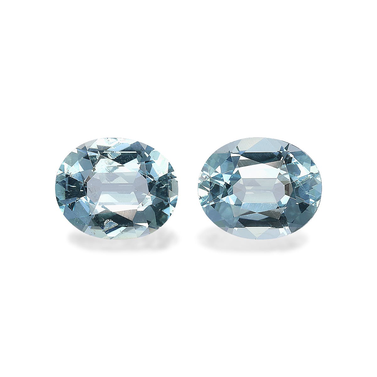 Aquamarine Oval Fine Step Cut Baby Blue