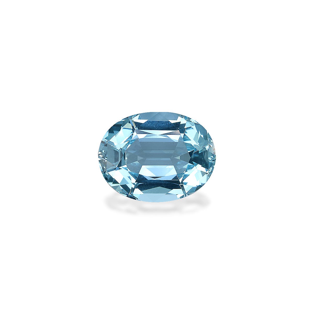 Aquamarine Oval Fine Step Cut Sky Blue