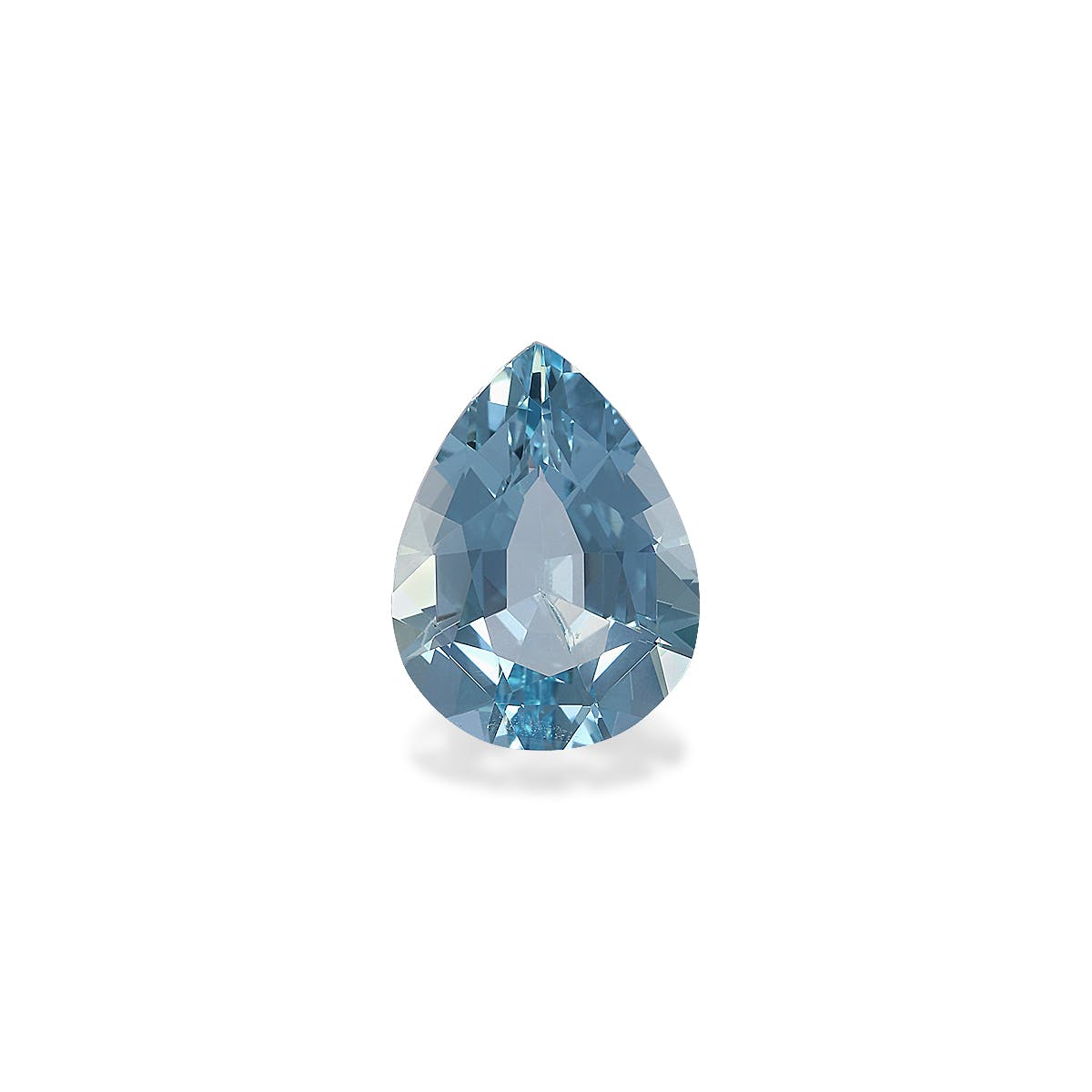 Aquamarine Pear Fine Step Cut Baby Blue