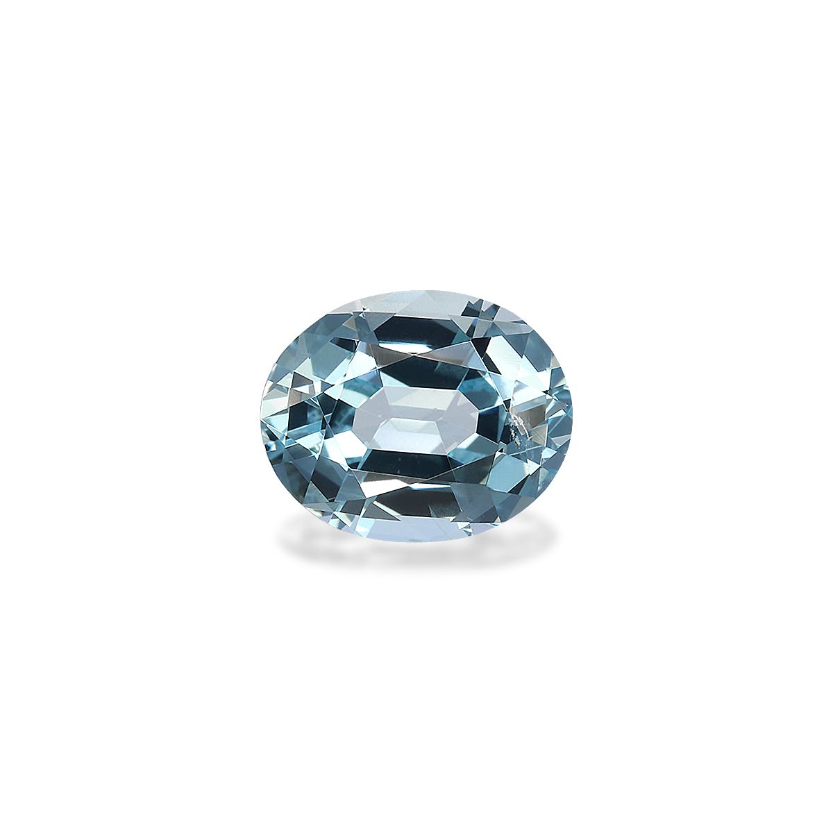 Aquamarine Oval Fine Step Cut Baby Blue