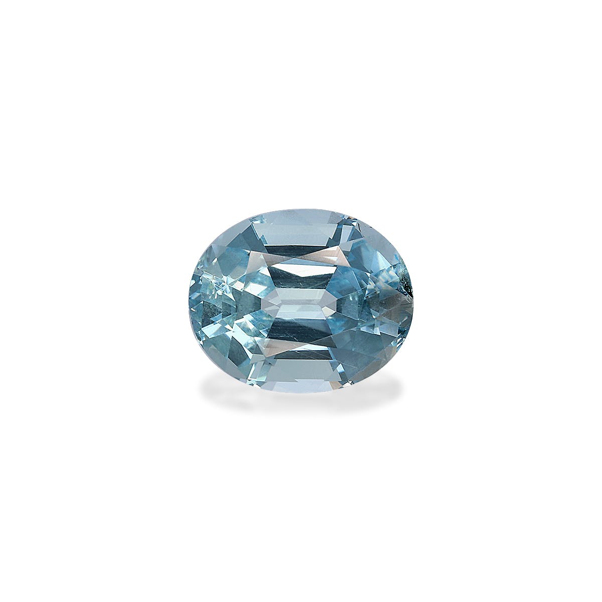 Aquamarine Oval Fine Step Cut Baby Blue