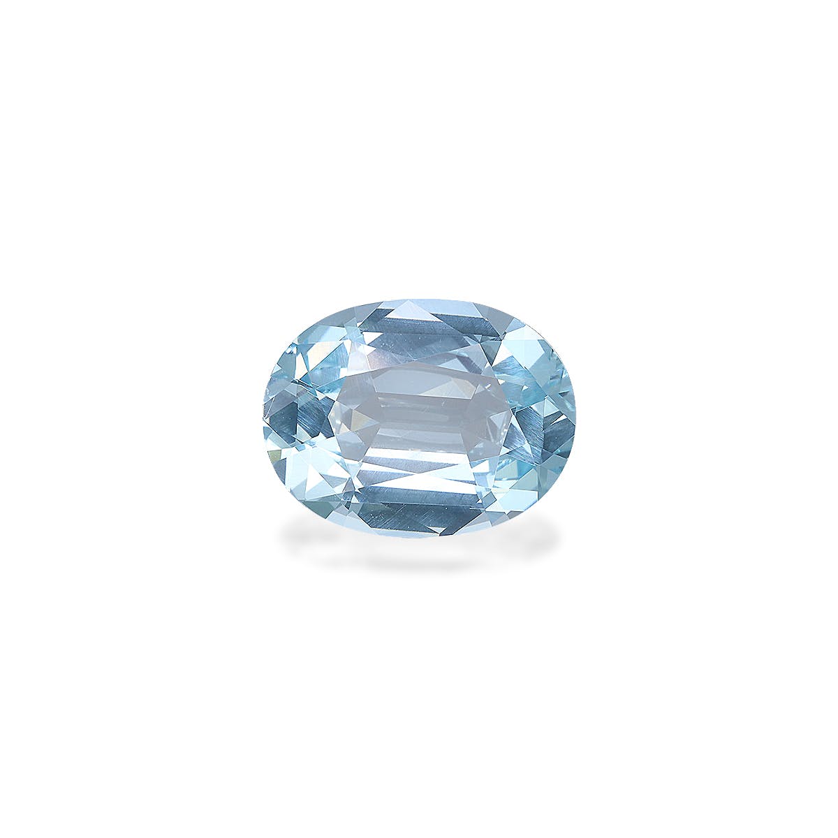 Aquamarine Oval Fine Step Cut Baby Blue