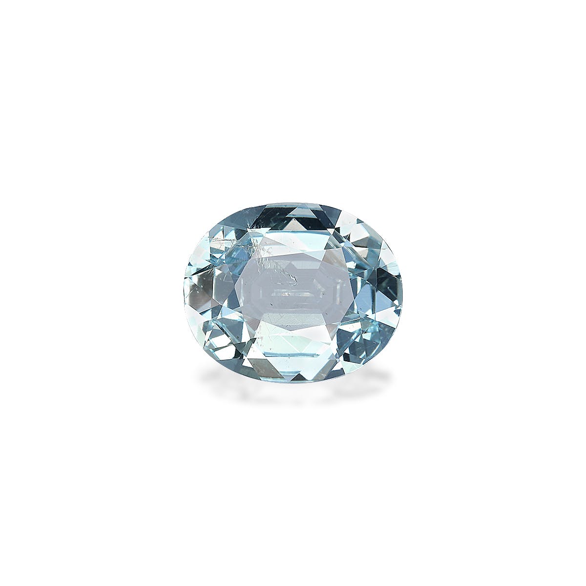 Aquamarine Oval Fine Step Cut Baby Blue