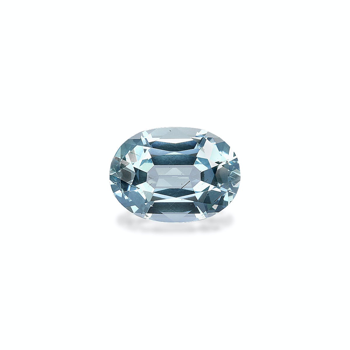 Aquamarine Oval Fine Step Cut Baby Blue