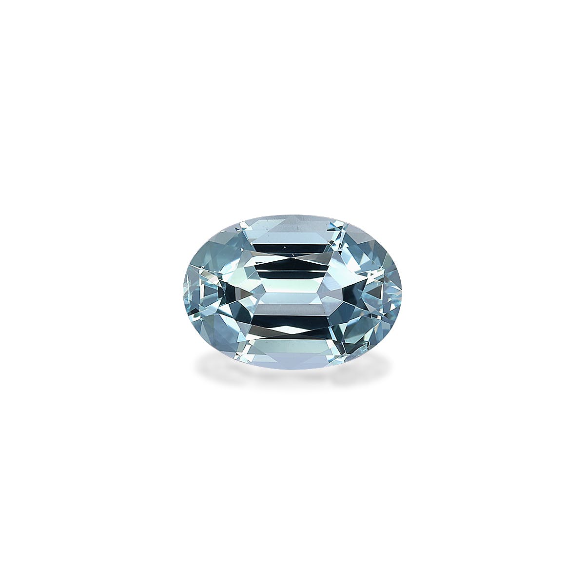 Aquamarine Oval Fine Step Cut Baby Blue