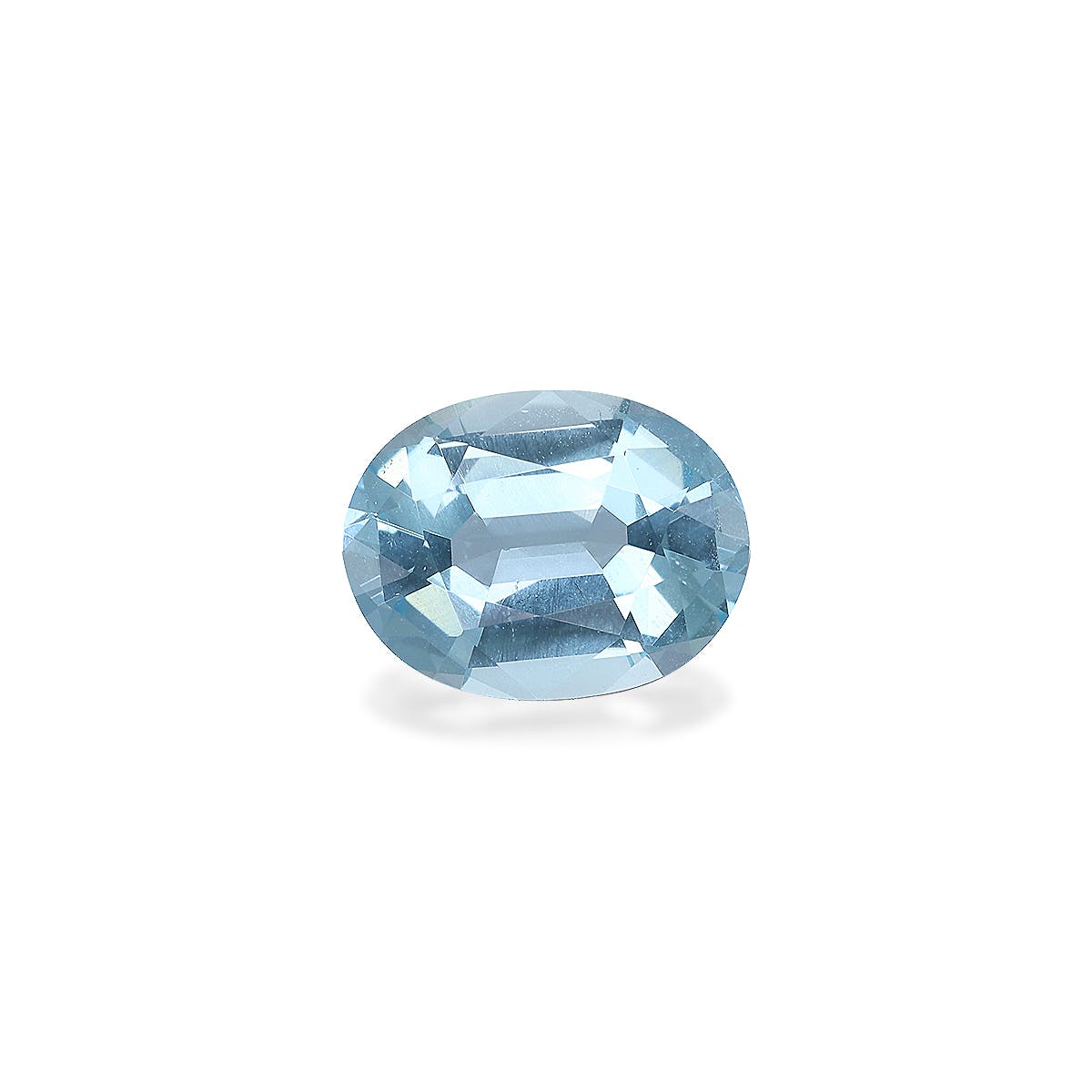 Aquamarine Oval Fine Step Cut Baby Blue