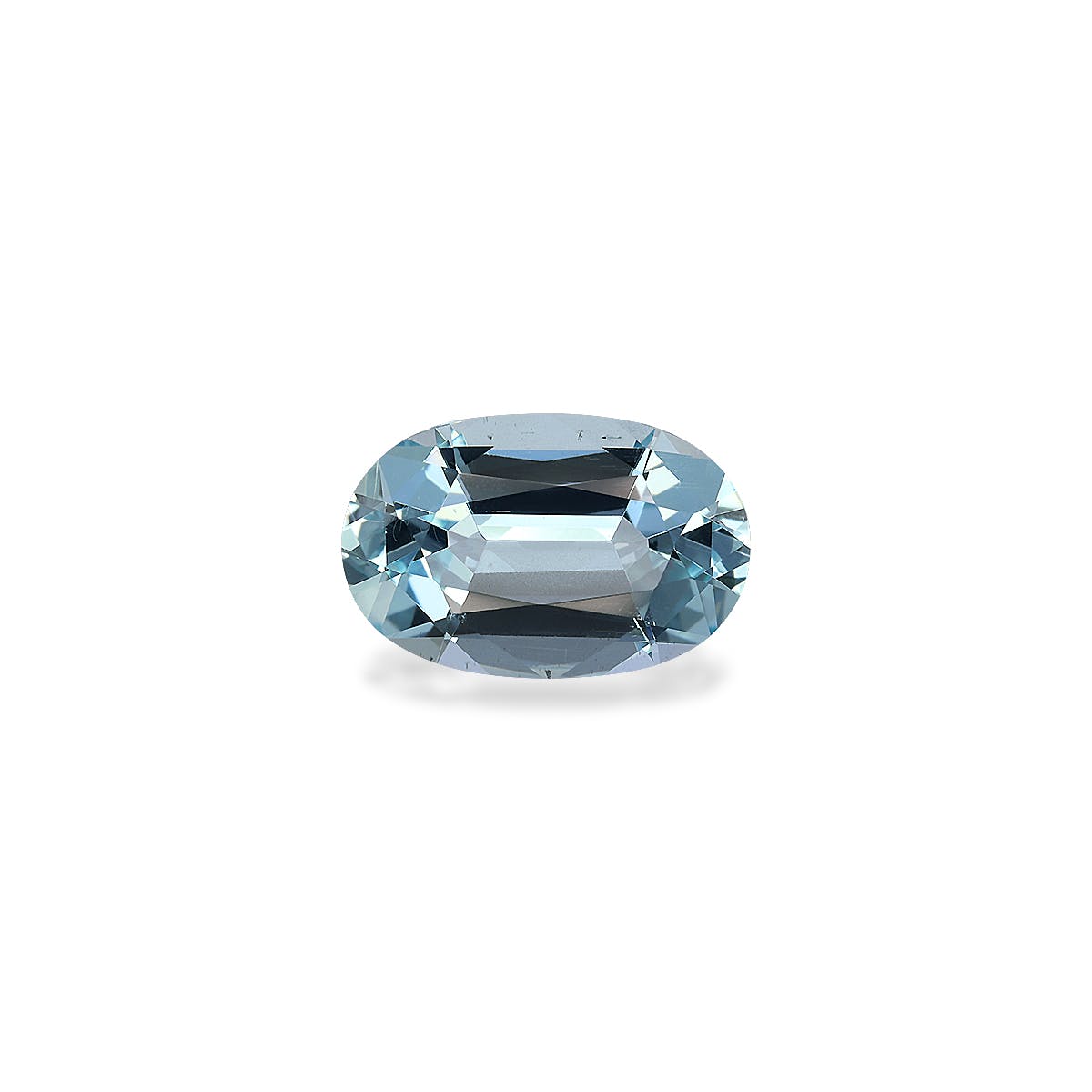 Aquamarine Oval Fine Step Cut Baby Blue