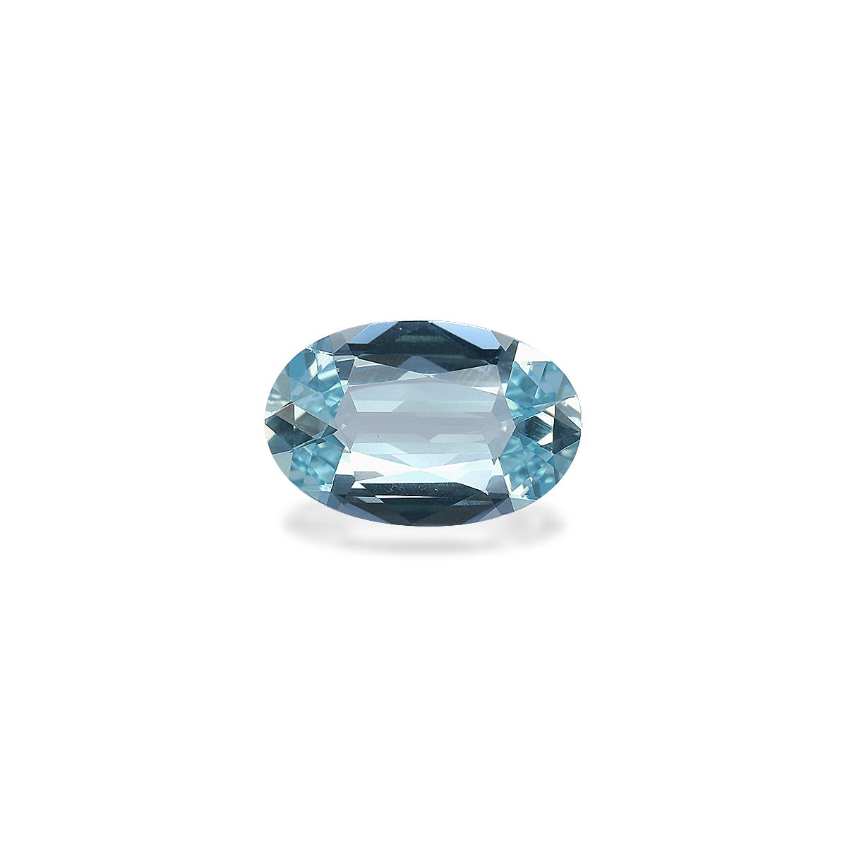 Aquamarine Oval Fine Step Cut Baby Blue