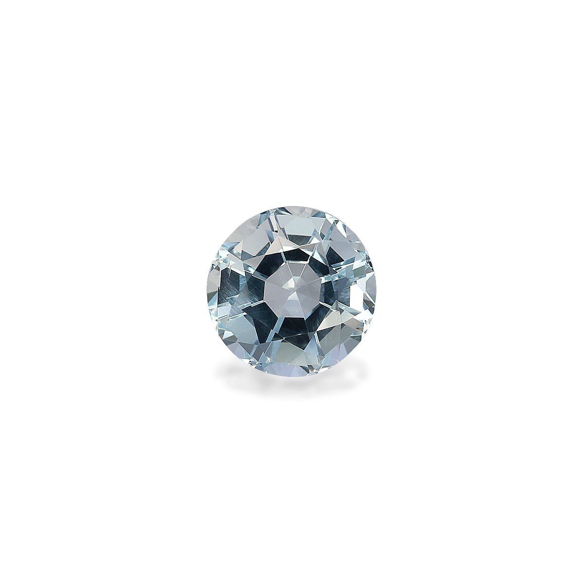 Aquamarine Round Fine Step Cut Sky Blue