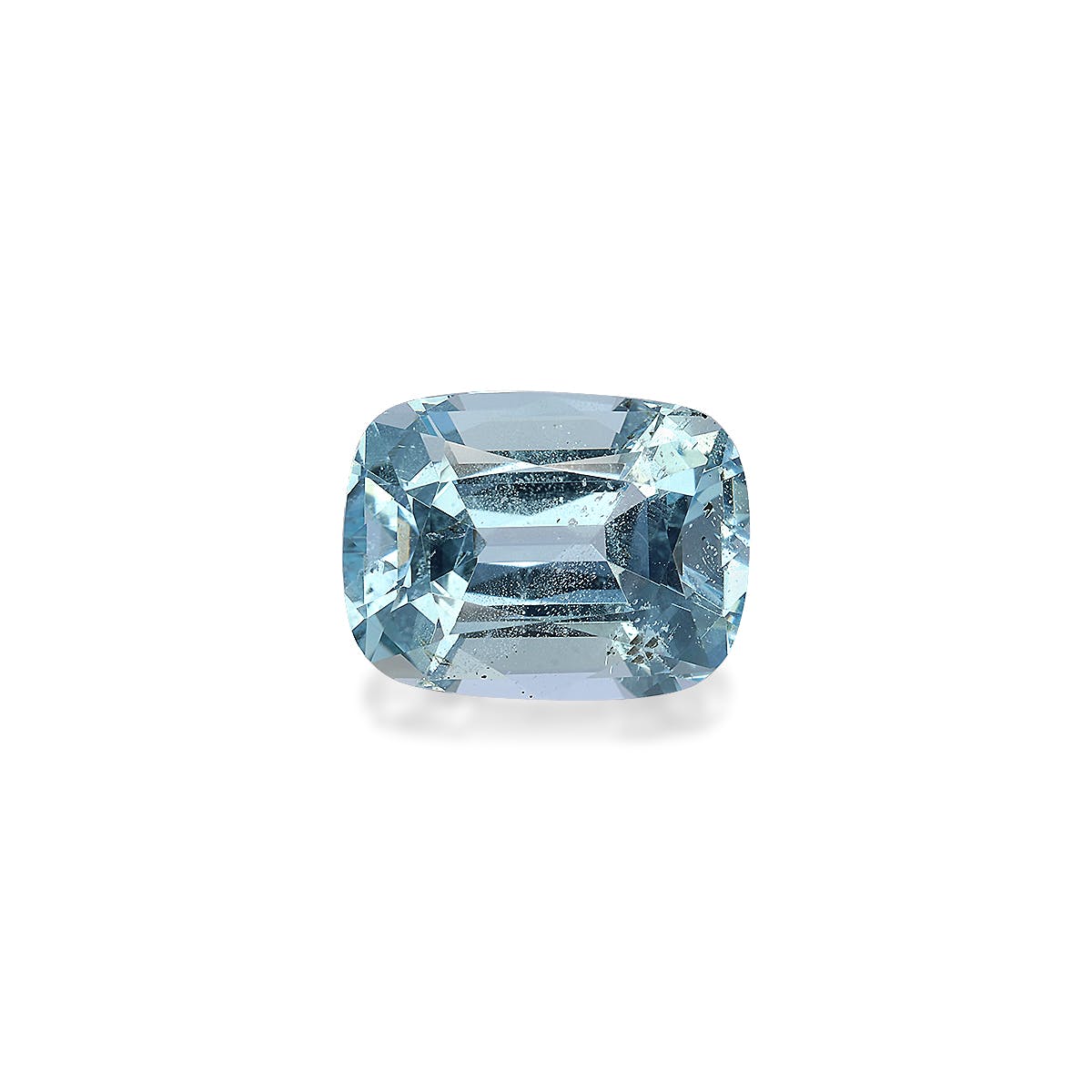 Aquamarine Cushion Fine Step Cut Ice Blue