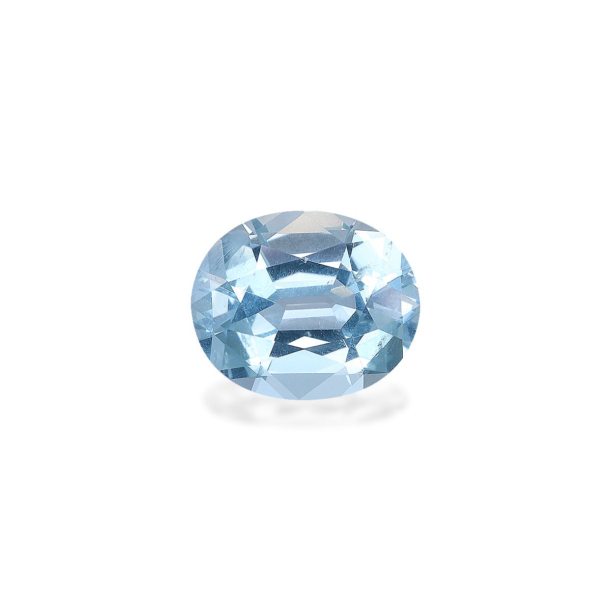 Aquamarine Oval Fine Step Cut Baby Blue