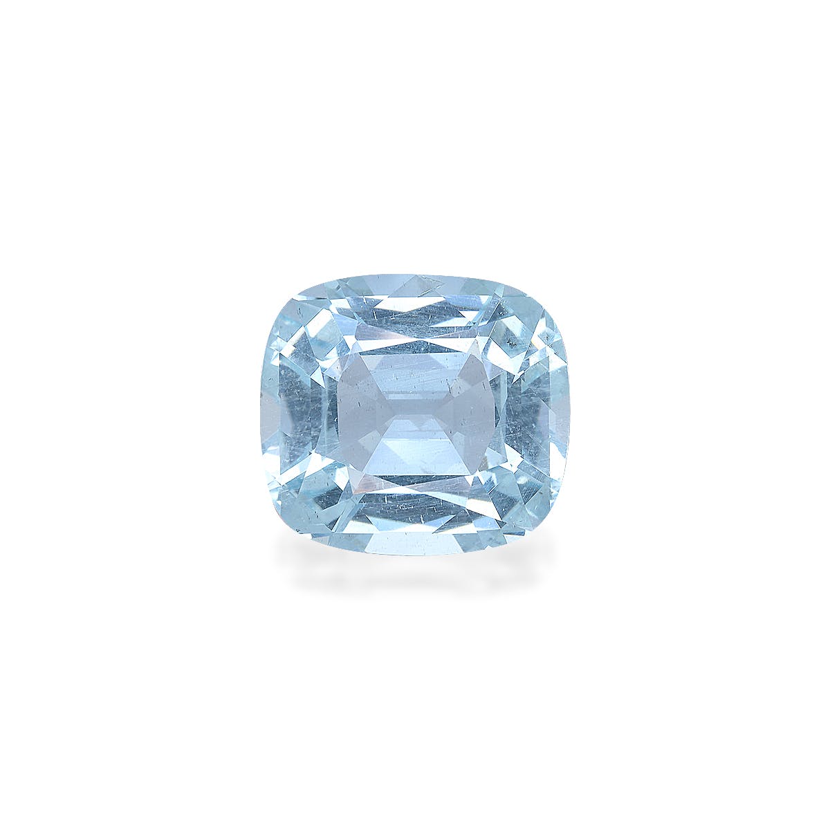 Aquamarine Cushion Fine Step Cut Baby Blue