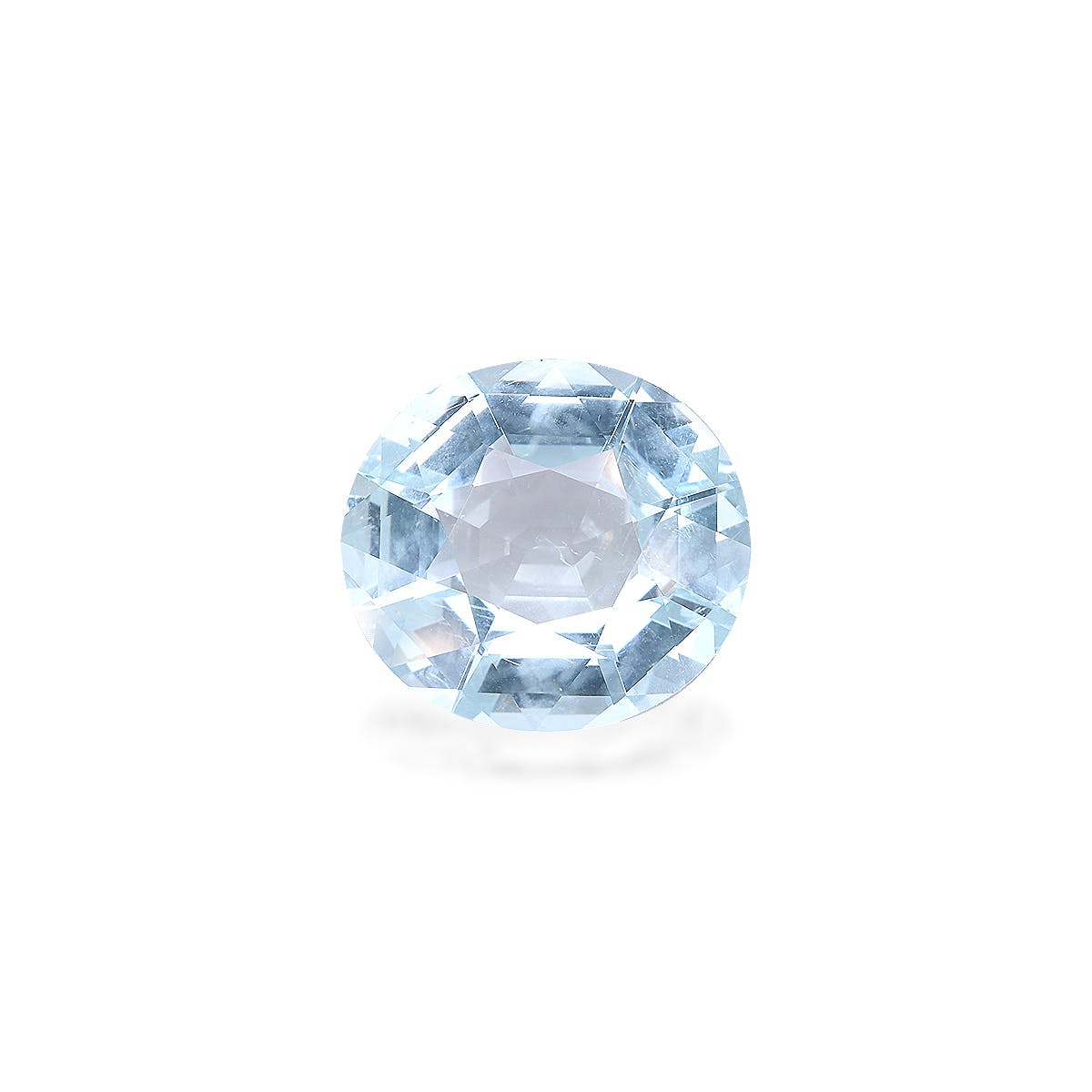 Aquamarine Oval Fine Step Cut Baby Blue