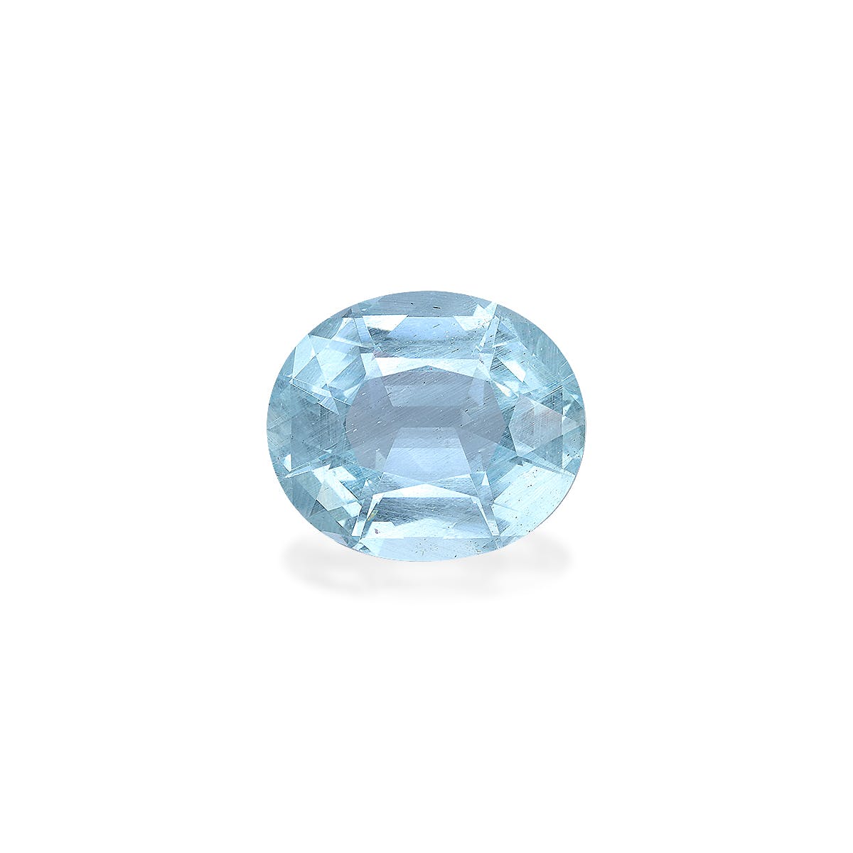 Aquamarine Oval Fine Step Cut Baby Blue