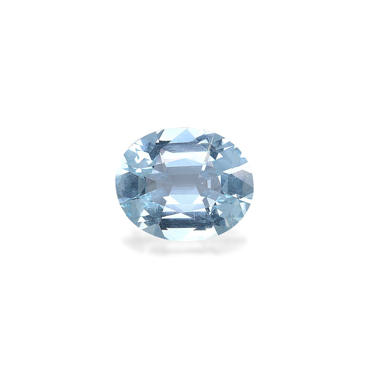 Aquamarine Oval Fine Step Cut Sky Blue