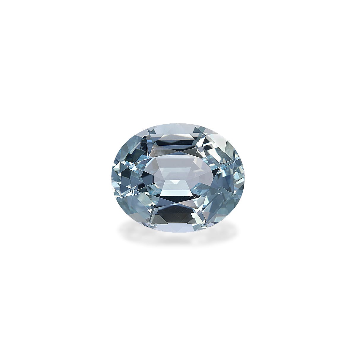 Aquamarine Oval Fine Step Cut Sky Blue