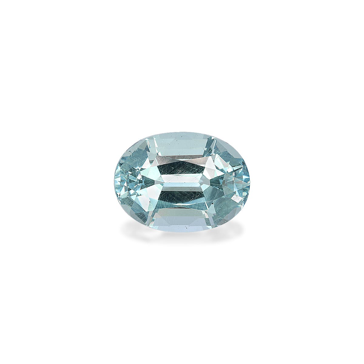 Aquamarine Oval Fine Step Cut Sky Blue