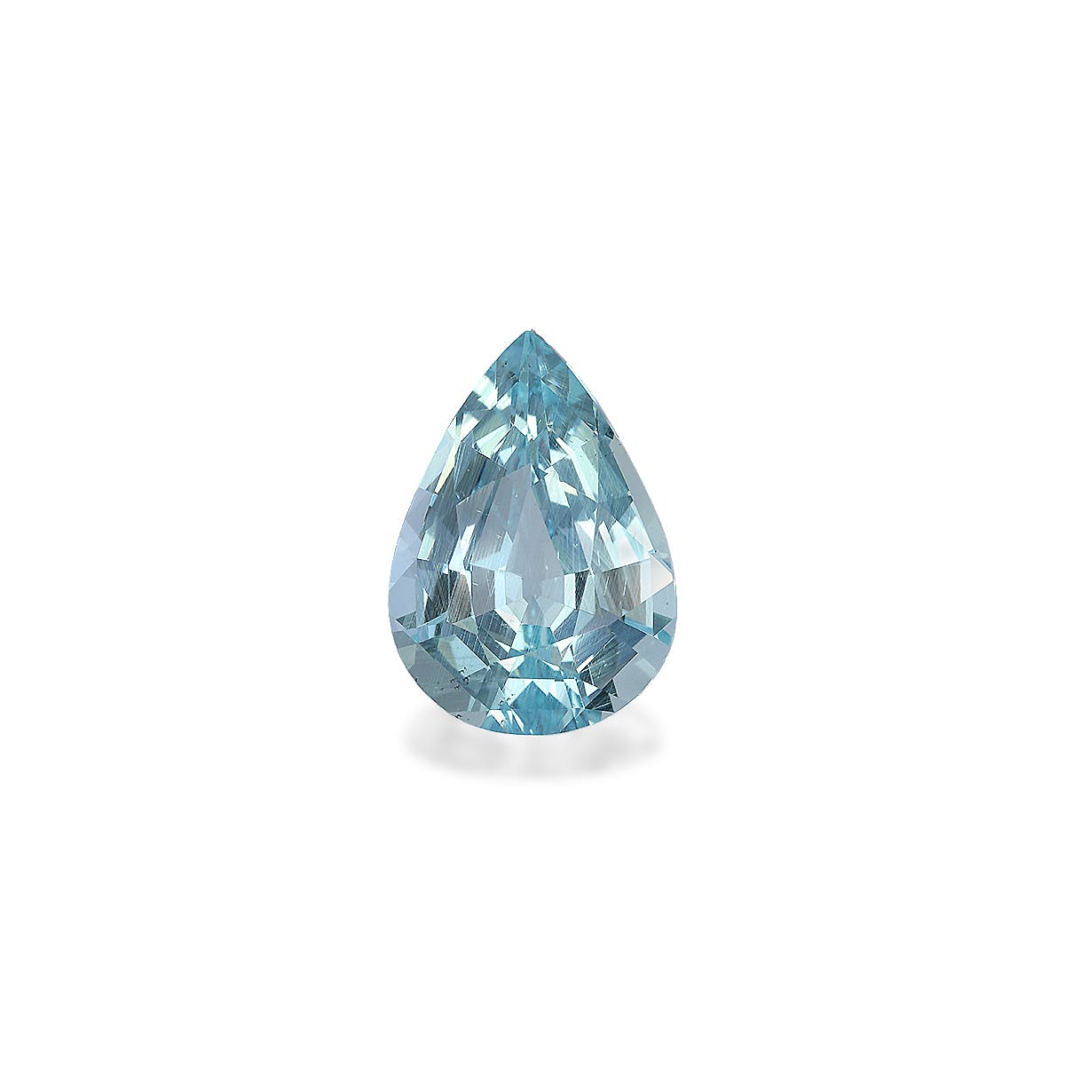 Aquamarine Pear Fine Step Cut Baby Blue