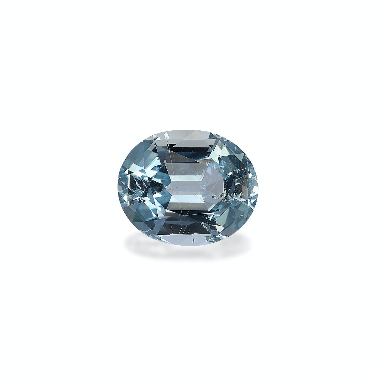 Aquamarine Oval Fine Step Cut Baby Blue