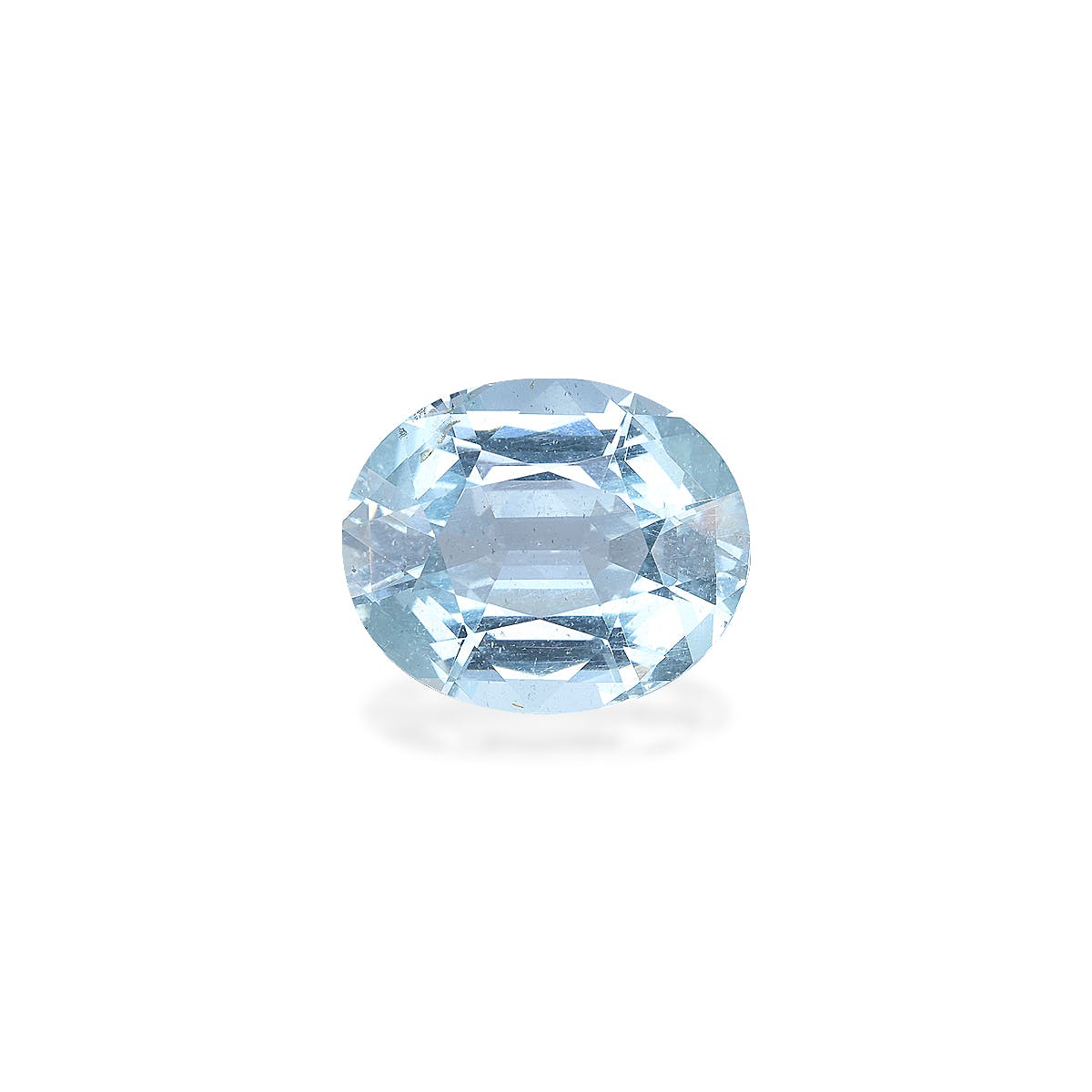 Aquamarine Oval Fine Step Cut Baby Blue