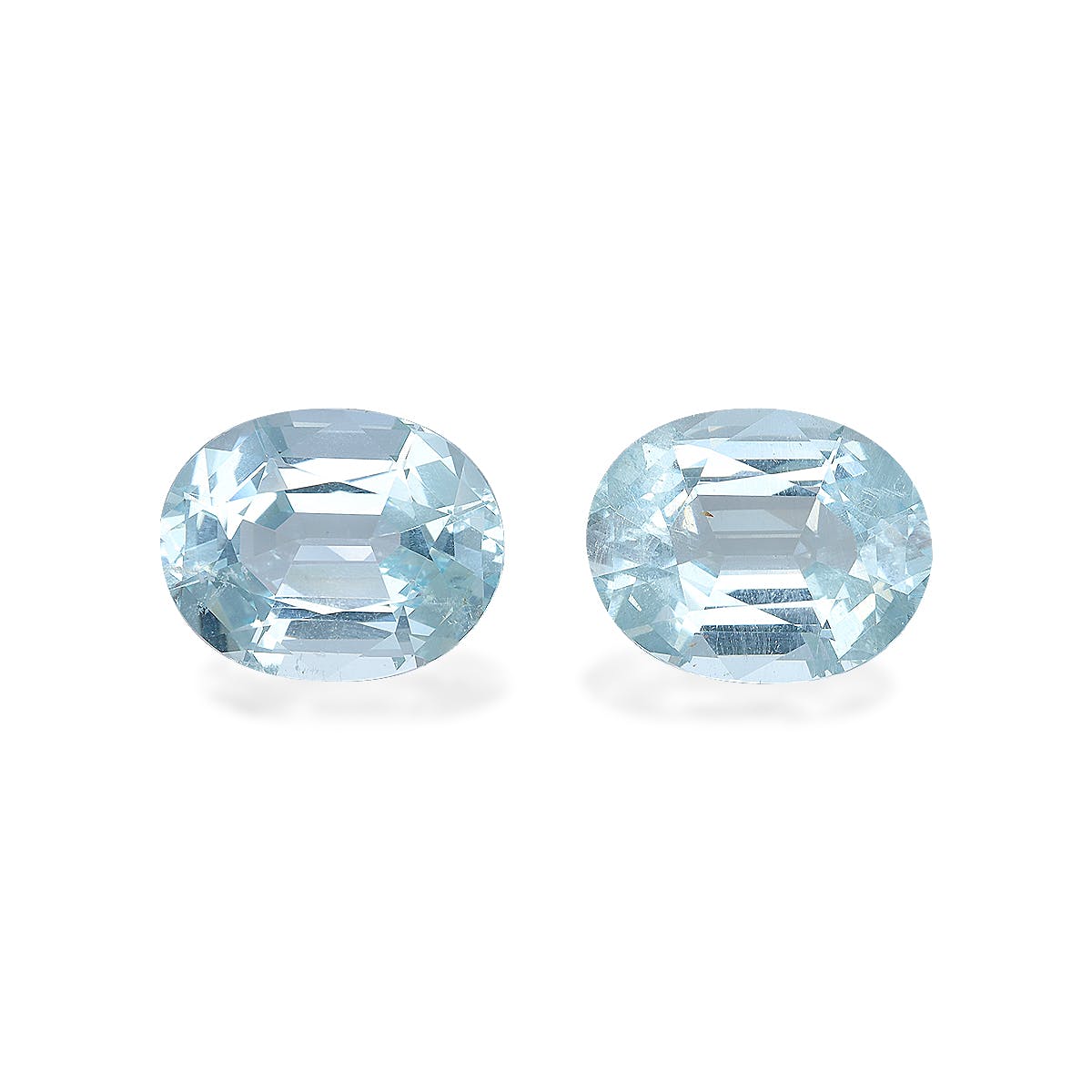 Aquamarine Oval Fine Step Cut Sky Blue