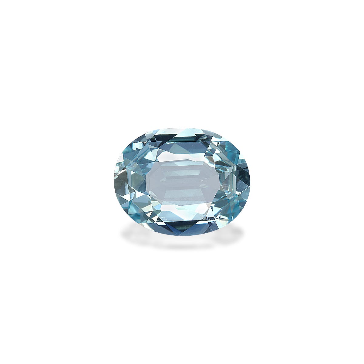 Aquamarine Oval Fine Step Cut Baby Blue