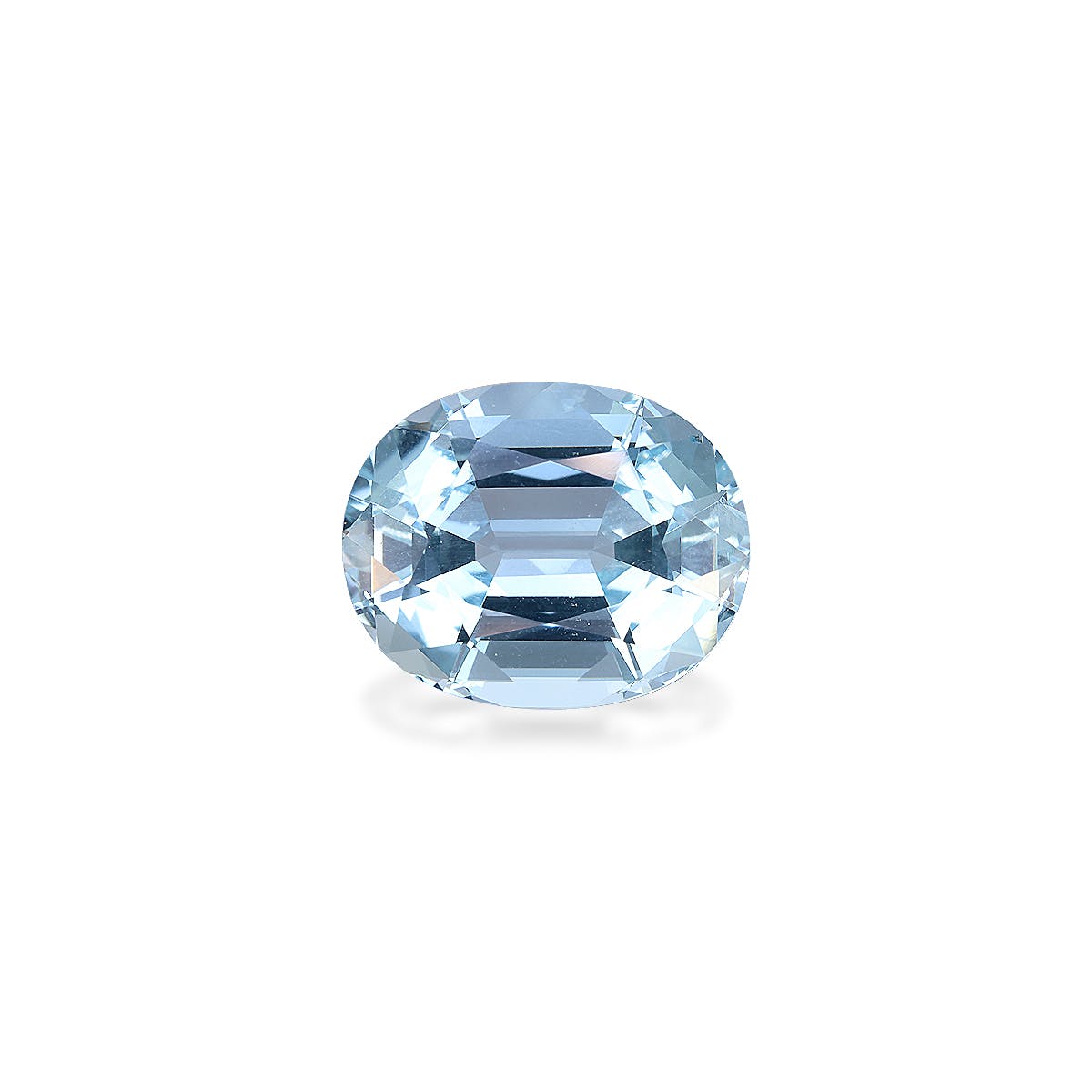 Aquamarine Oval Fine Step Cut Baby Blue