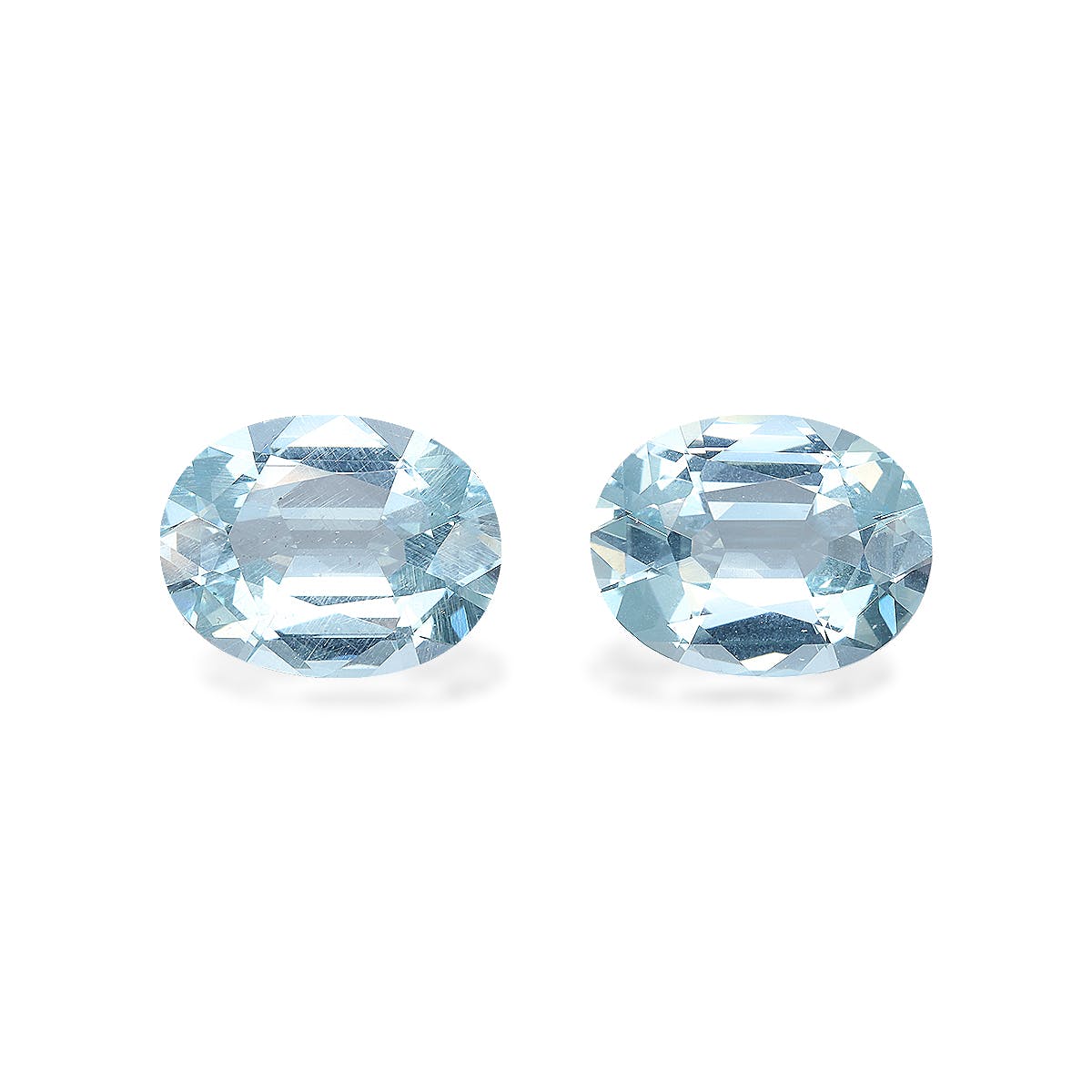 Aquamarine Oval Fine Step Cut Baby Blue