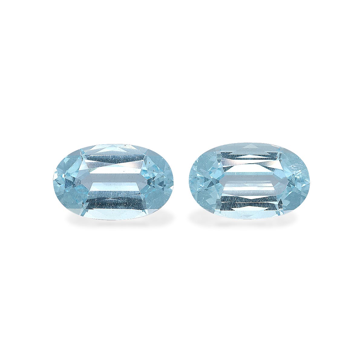 Aquamarine Oval Fine Step Cut Baby Blue