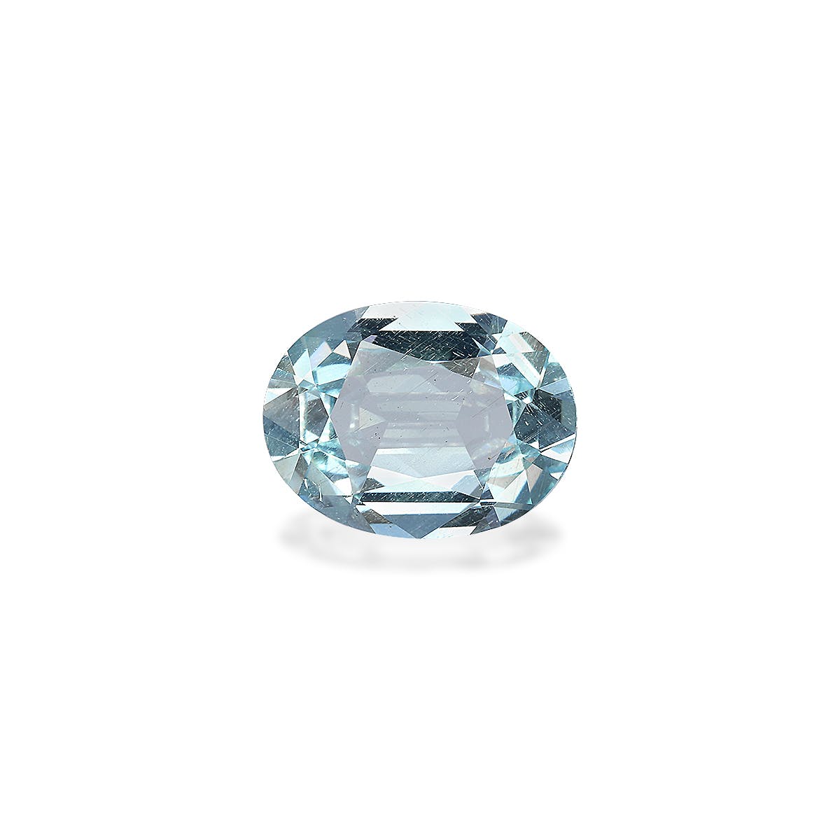 Aquamarine Oval Fine Step Cut Baby Blue