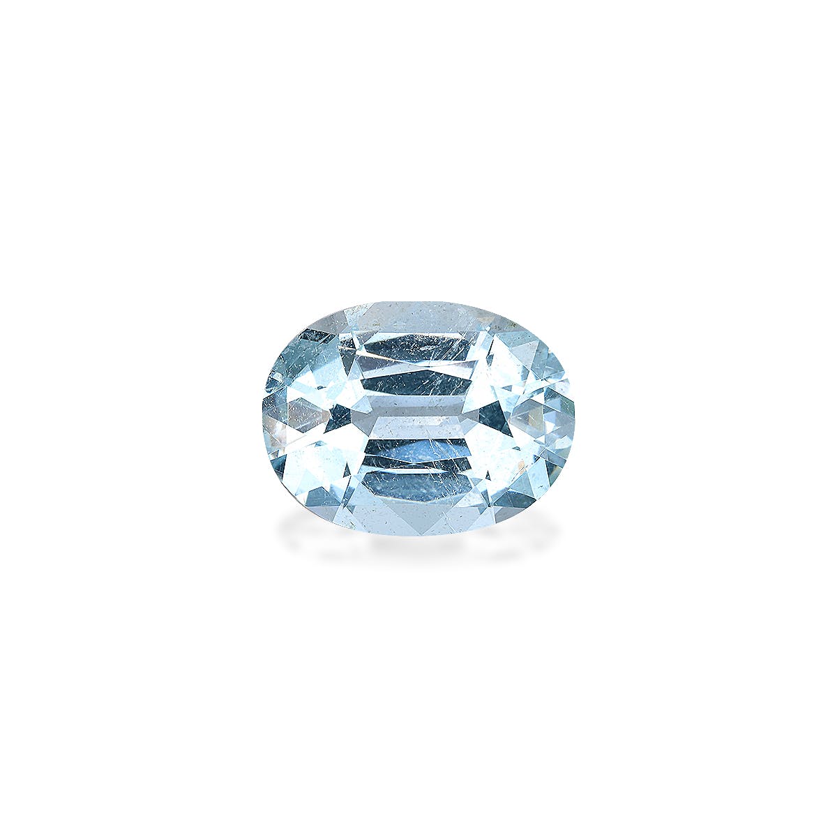 Aquamarine Oval Fine Step Cut Baby Blue