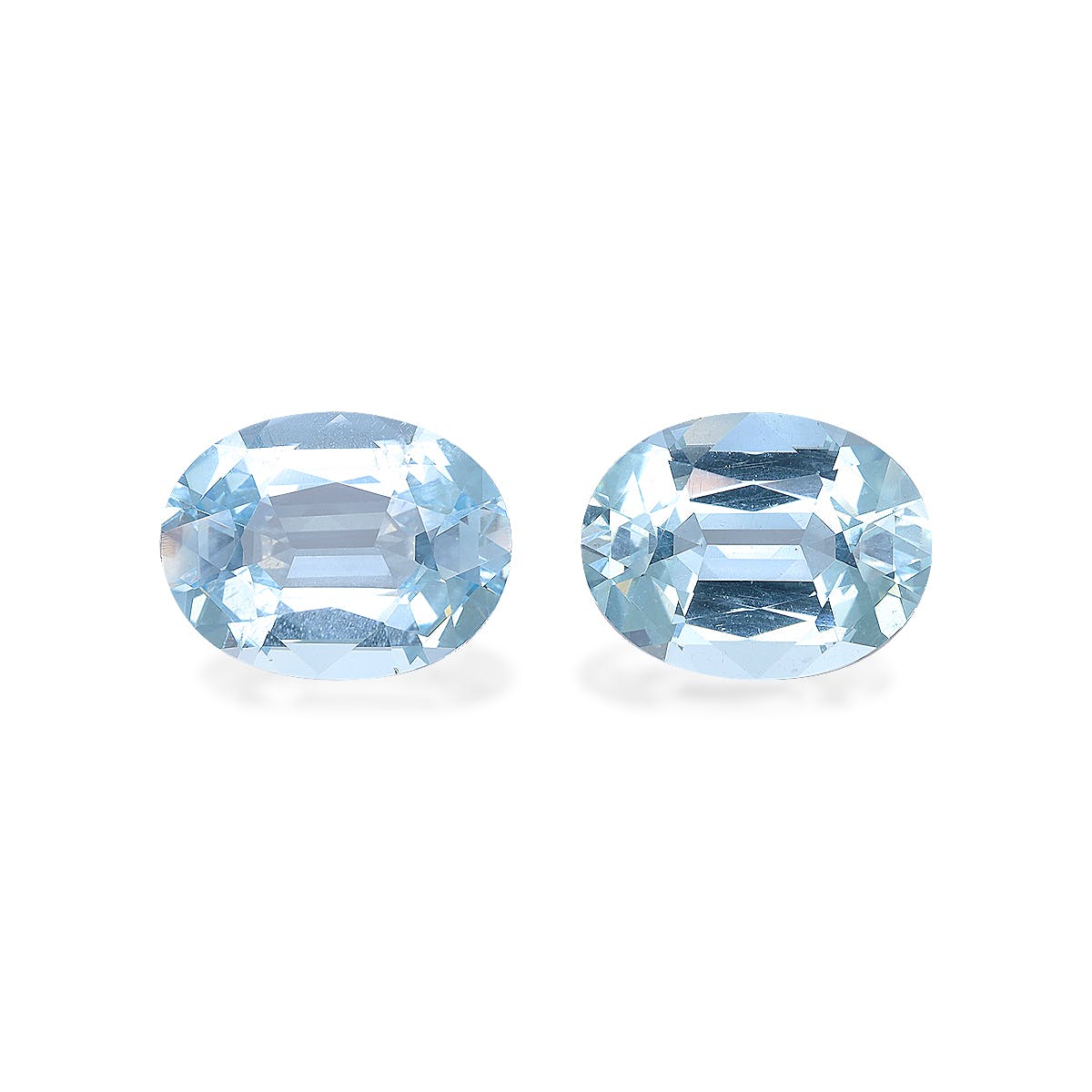 Aquamarine Oval Fine Step Cut Baby Blue