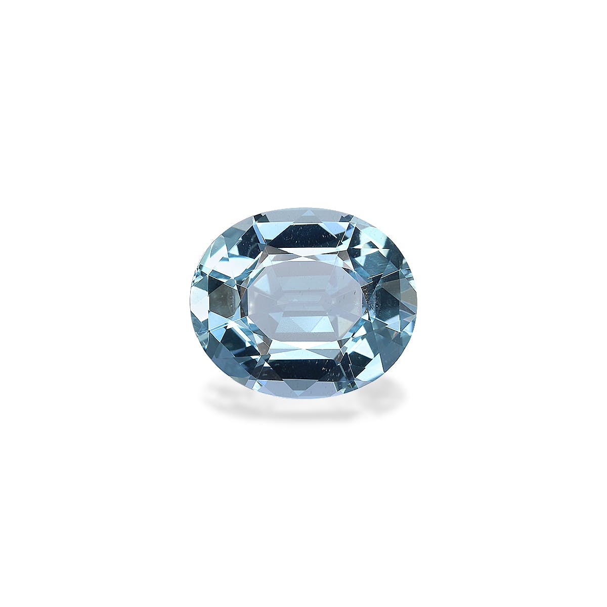 Aquamarine Oval Fine Step Cut Baby Blue