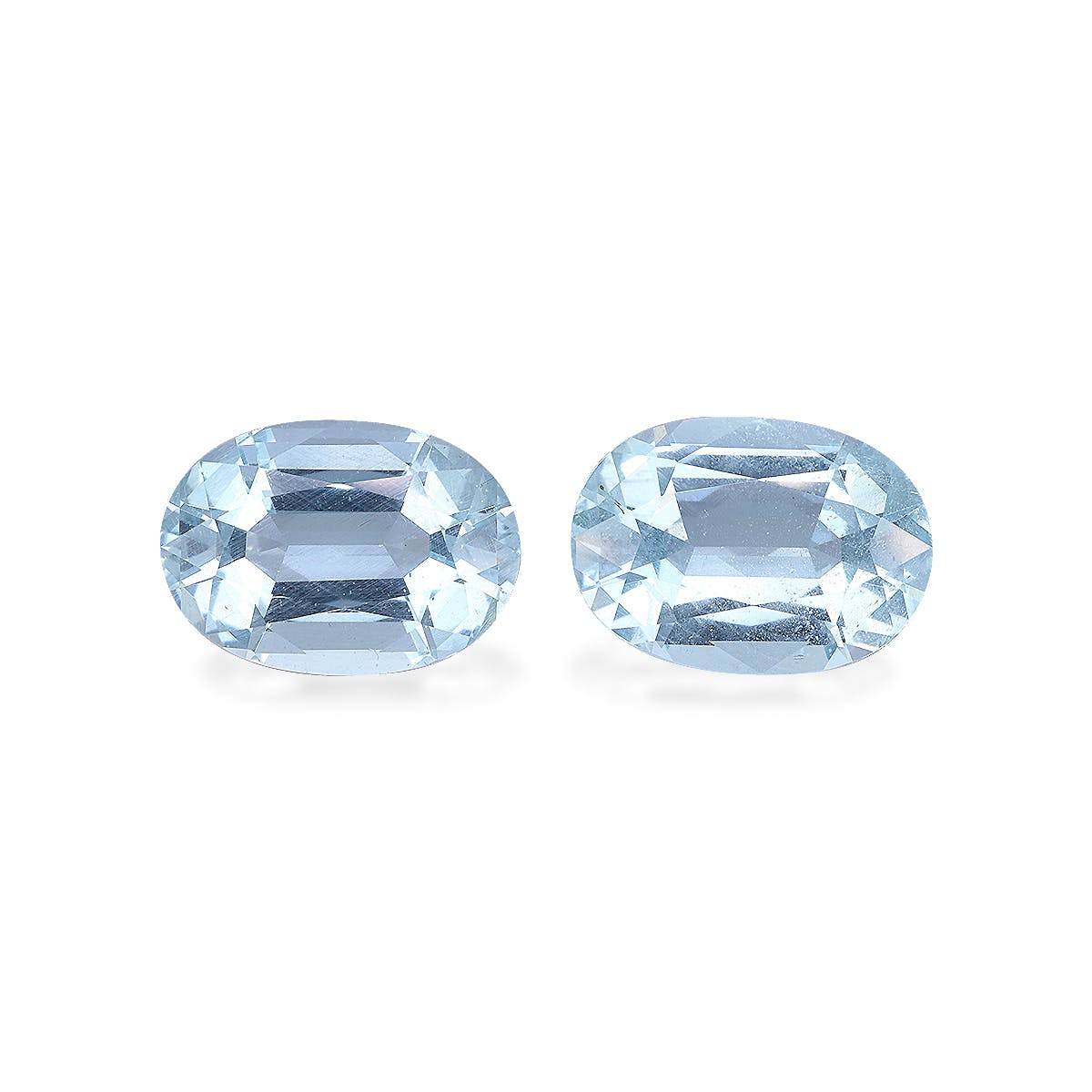 Aquamarine Oval Fine Step Cut Baby Blue