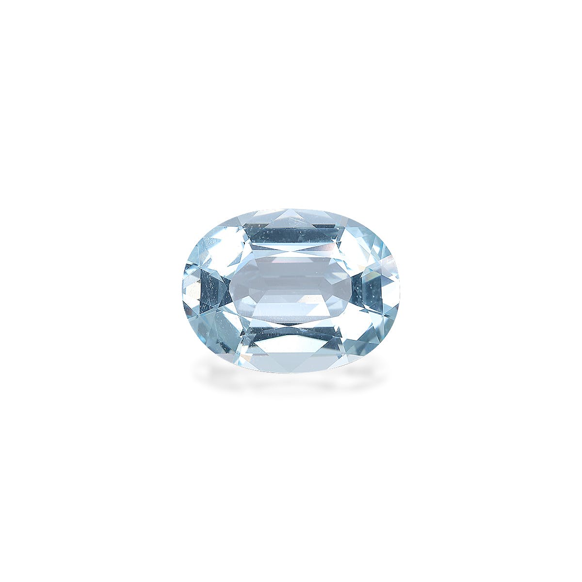 Aquamarine Oval Fine Step Cut Baby Blue