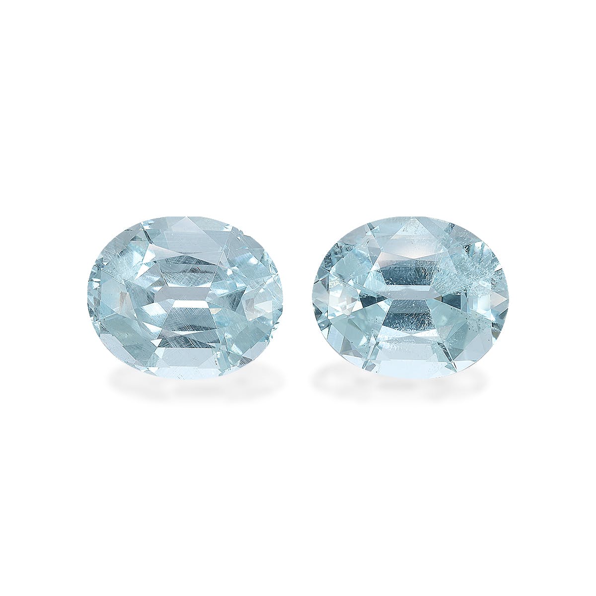 Aquamarine Oval Fine Step Cut Sky Blue