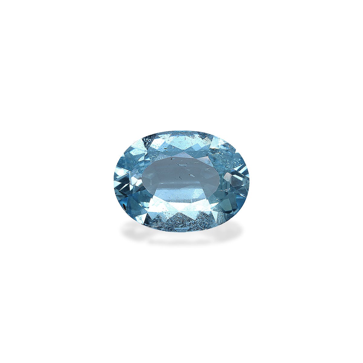 Aquamarine Oval Fine Step Cut Ice Blue