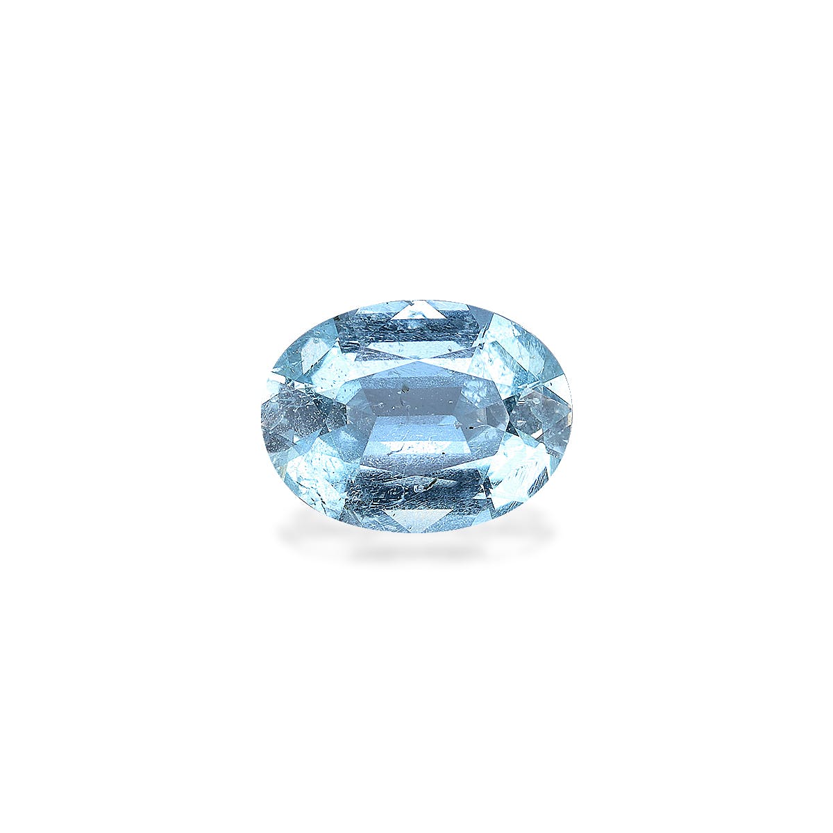 Aquamarine Oval Fine Step Cut Ice Blue