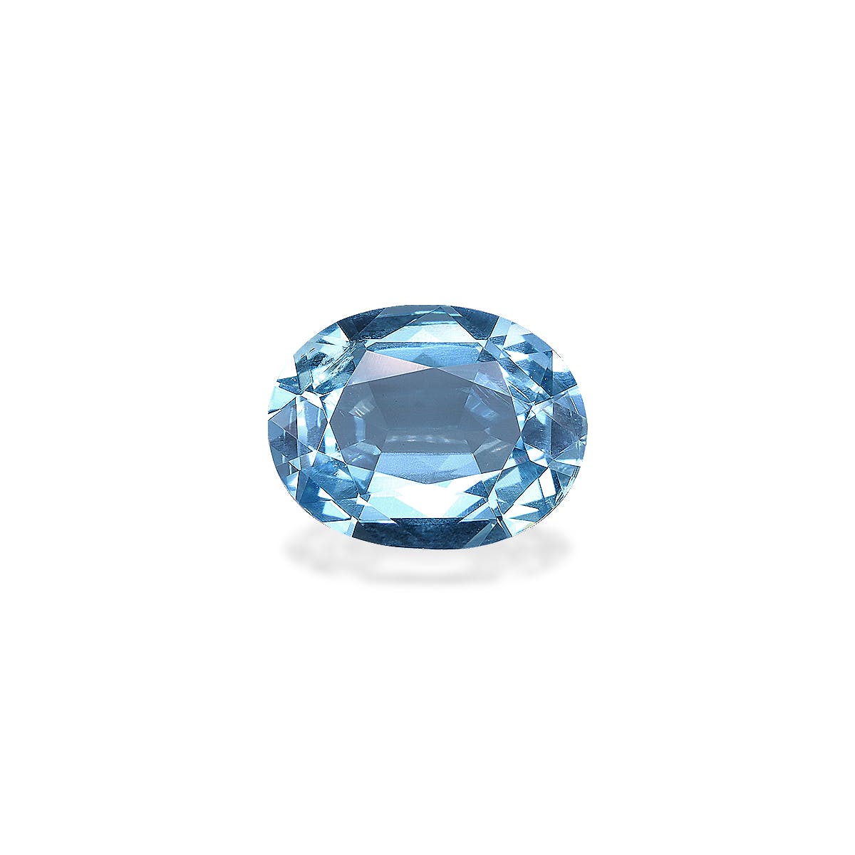 Aquamarine Oval Fine Step Cut Ice Blue