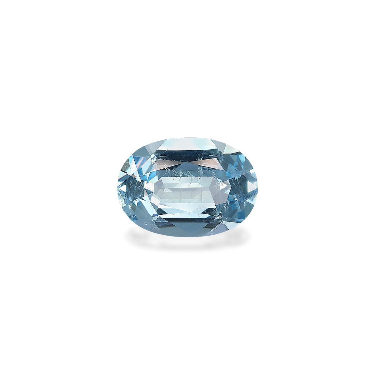 Aquamarine Oval Fine Step Cut Baby Blue