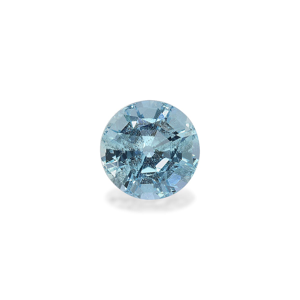 Aquamarine Round Fine Step Cut Baby Blue